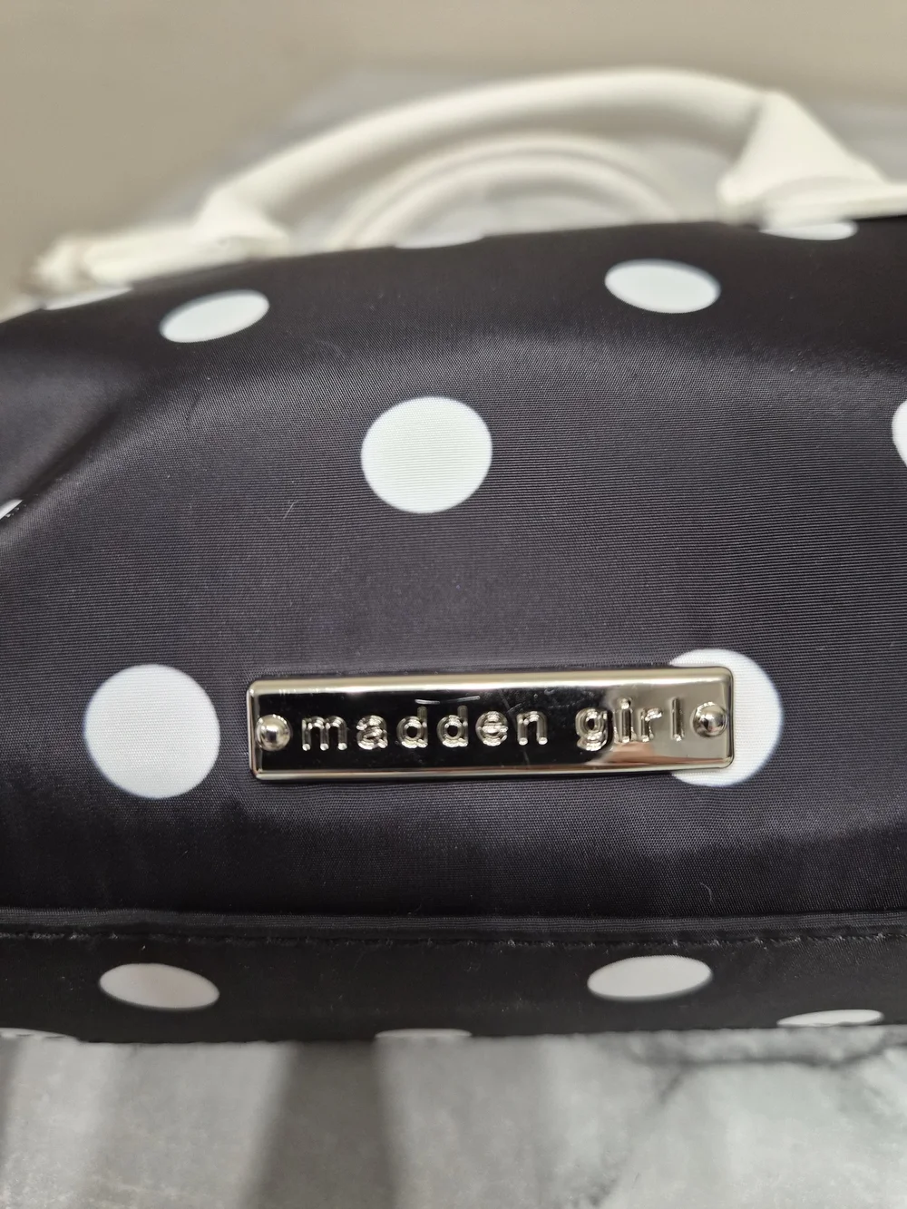 Madden Girl Black Polka Dot Satchel Crossbody